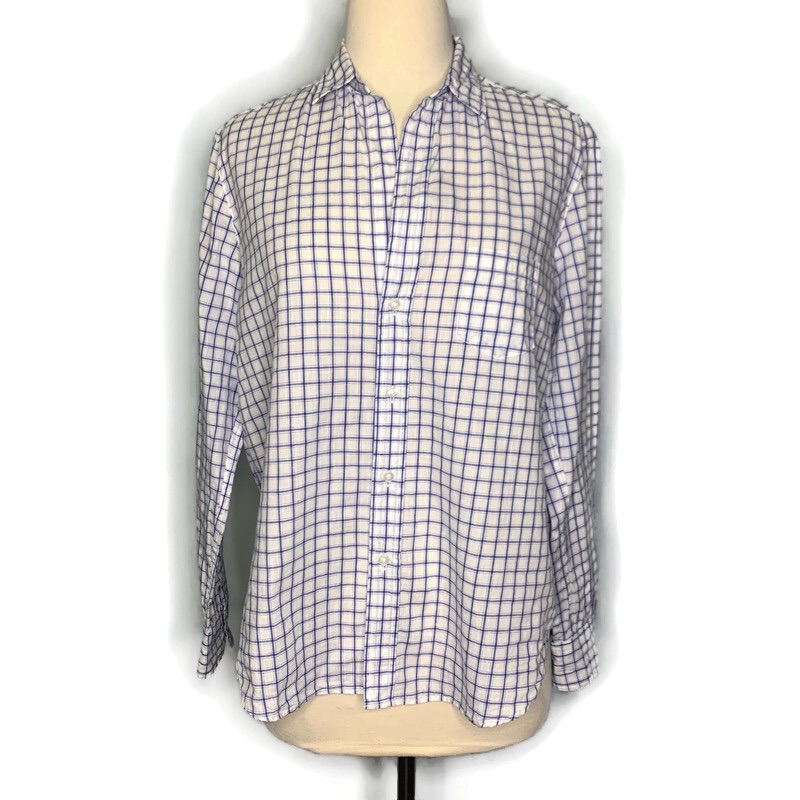 New* Frank & Eileen Blue White Check Plaid Eileen Fit Buttoned Shirt
